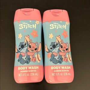 2 Disney Stitch Kids Jasmine Body Wash Pink & Light Blue